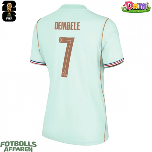 Frankrike Ousmane Dembele #7 Bortatröja Kvinnor VM 2026 Kortärmad